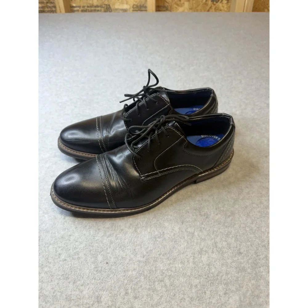 Nunn Bush Centro Formal Flex Leather Oxford Shoes Mens 9 Black  Cap Toe